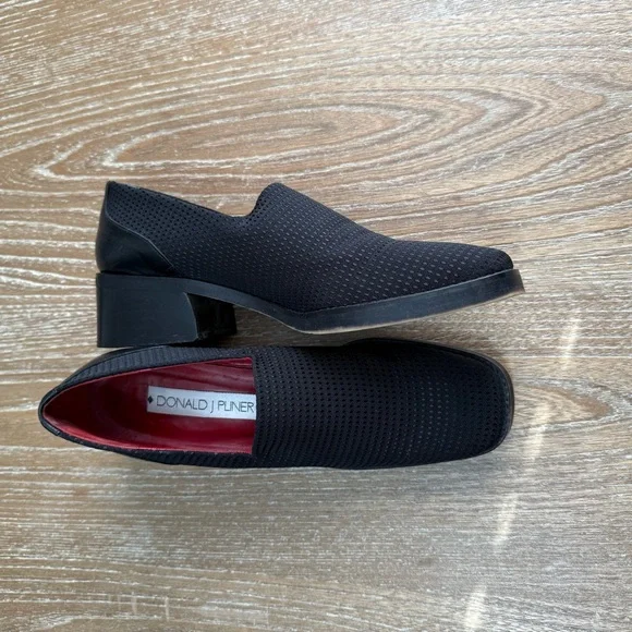 Donald J. Pliner Alice Black Dot Square Toe Chunky Block Heel Loafer Women's 8.5 - Picture 10 of 10